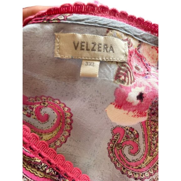 Velzera Women's 3XL Floral Paisley Tunic Dress With Lace & Fringe Long Cowgirl - Picture 3 of 6